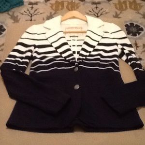 Anthropologie Cartonnier blazer navy and white xs
