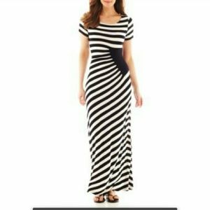 Blue and White stripped Maxi Dress