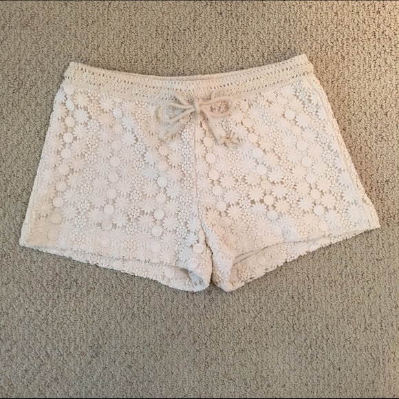 White Lace Shorts