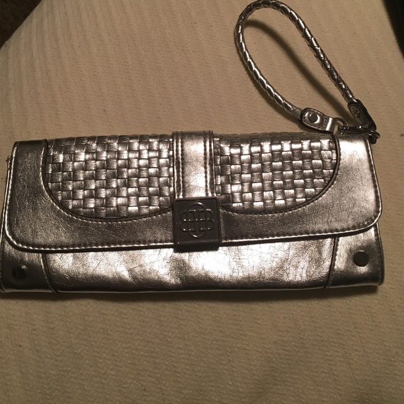 Dana Buchman silver clutch