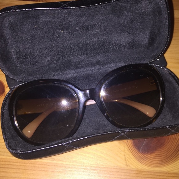 Chanel sunglasses with case. Tortoise color
