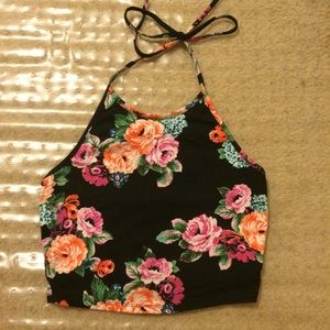 Floral Halter Crop Top