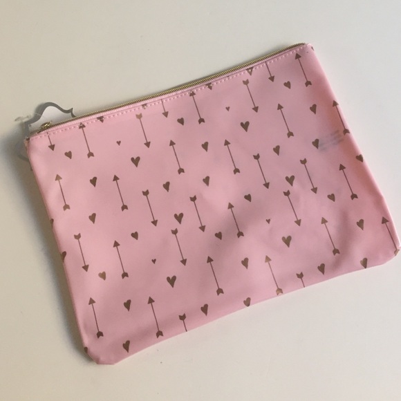 Mirror Mirror pink & gold heart & arrow pouch