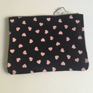 Mirror Mirror black pink & gold heart pouch