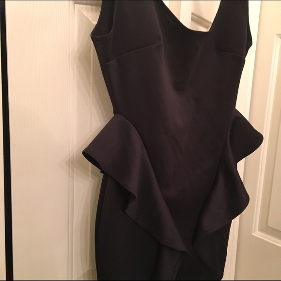 Black Peplum Party Dress - Picture 1 of 2