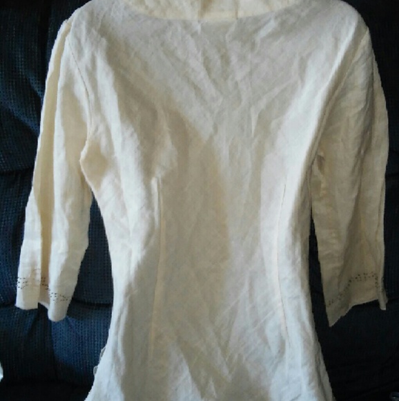 Modern Images cream color blouse beaded medium - Picture 3 of 4