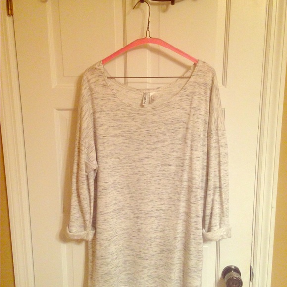 H&M long light gray comfy sweater.