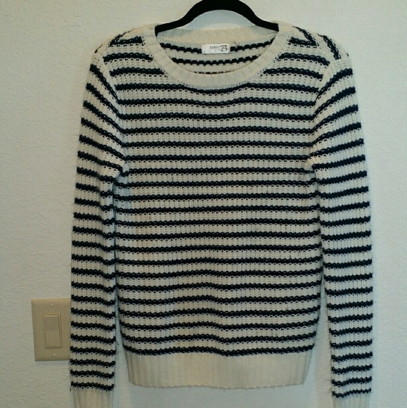 Navy Blue Striped Sweater - Picture 1 of 2
