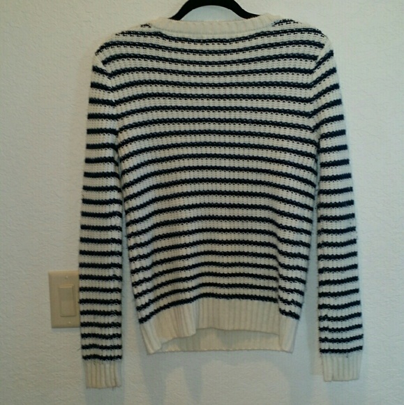 Navy Blue Striped Sweater - Picture 2 of 2