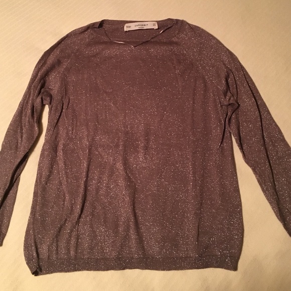 zara metallic jumper