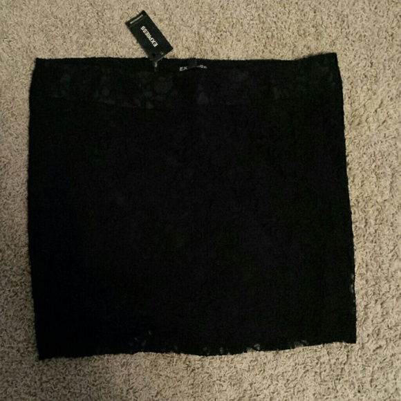 Black lace skirt