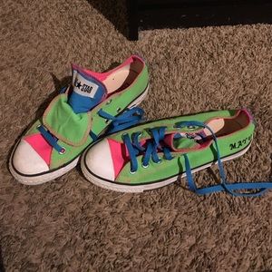 All Star green sneakers.