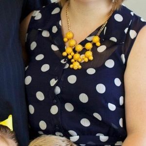 Navy Polka Dot Dress