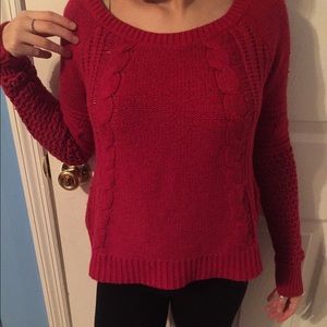 red sweater from American Eagle