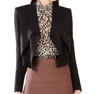 NWT BCBGMAXAZRIA Luke Faux-Suede Cropped Jacket