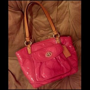 Patent leather coach purse