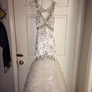 White Mermaid Pageant/Prom Dress