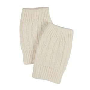 7" Ivory cable knit boot cuffs. 100% Acrylic.