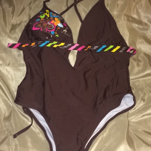 Brown colorful one piece!!