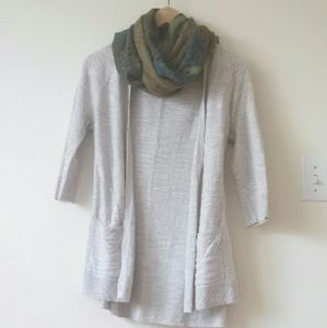 LOFT Light Gray Open Cardigan