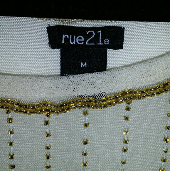 Sequin/Beaded Sheer Crop Top - Picture 3 of 3