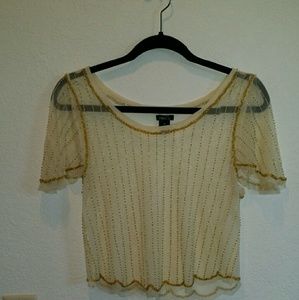 Sequin/Beaded Sheer Crop Top