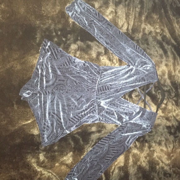 Navy blue velvet romper