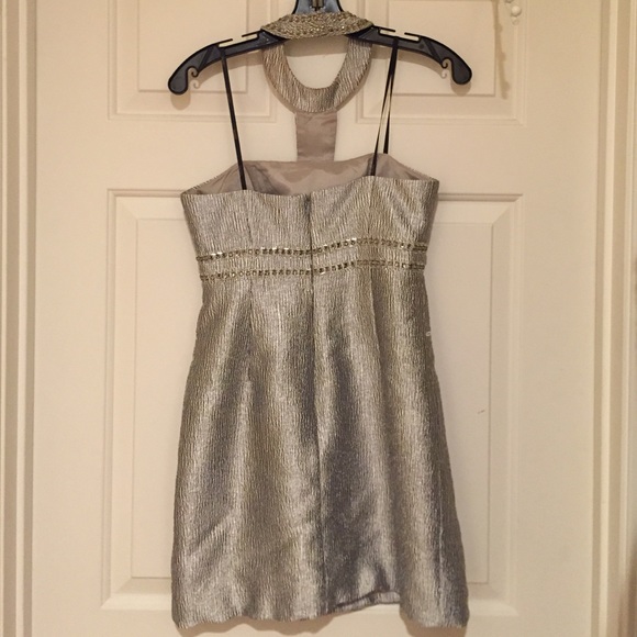 Silver hand beaded Shelli Segal Laundry dress