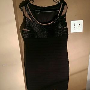 Brown and black ruffled dress size 16