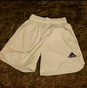 White Adidas athletic shorts