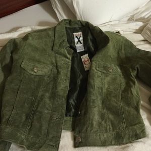 Green suede jack
