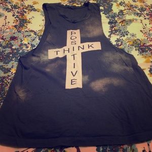 Cut off tshirt --think positive