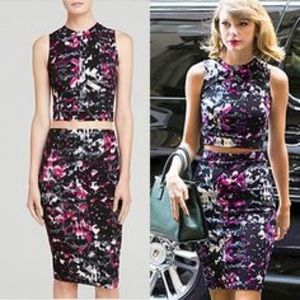 Aqua 2-piece matching skirt/crop top