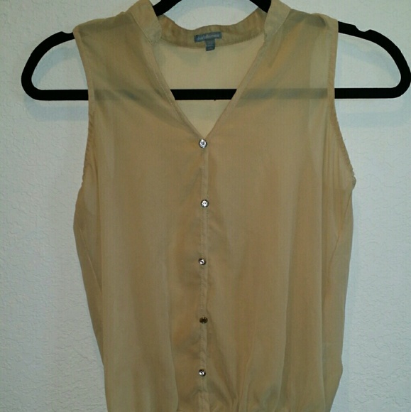 Tan Sheer Top - Picture 1 of 3