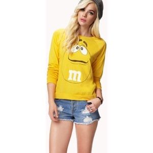 Forever 21 Yellow/Gold M&M Long Sleeve Tee