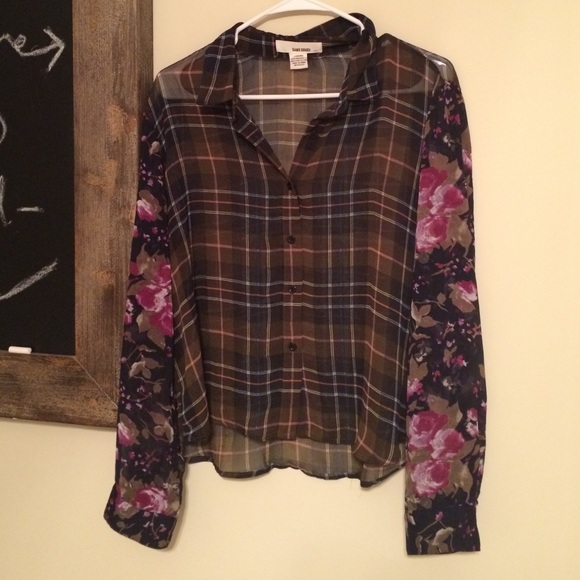 Floral and Plaid button down