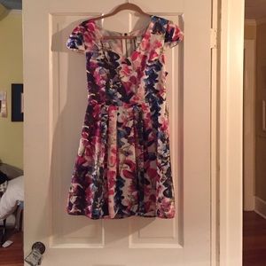 Floral fit and flare dress