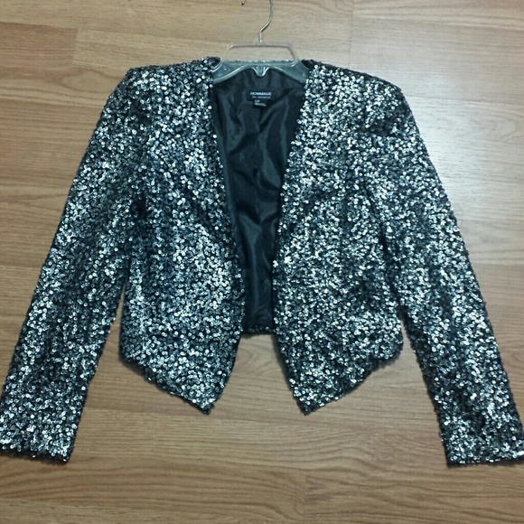 Hommage cropped sequin blazer S