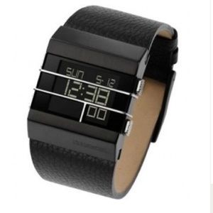 💗Diesel digital watch, black leather💗