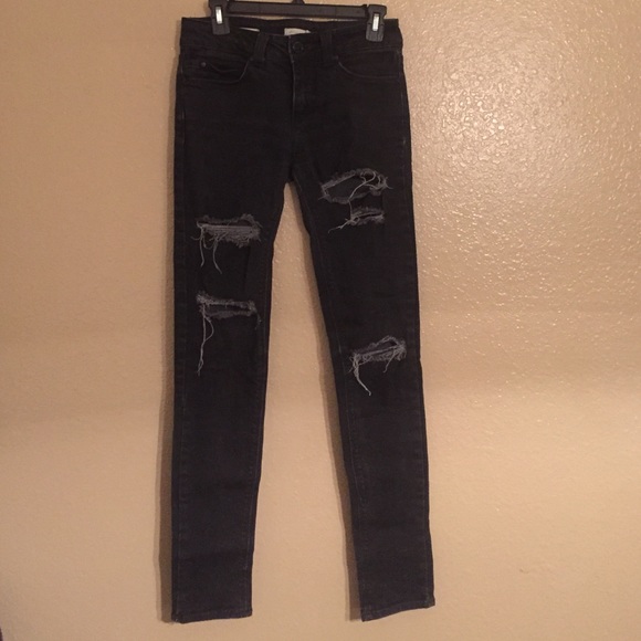 Black distressed jeans