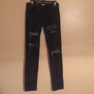 Black distressed jeans
