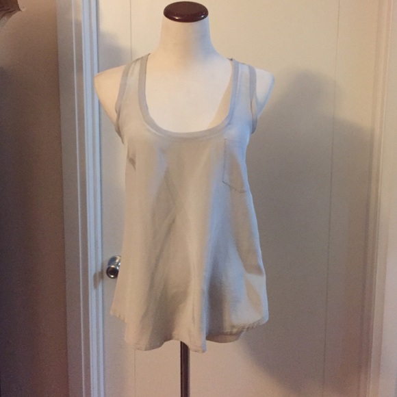 Club Monaco 100% silk racer back tank w/ pocket