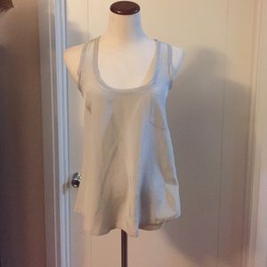 Club Monaco 100% silk racer back tank w/ pocket