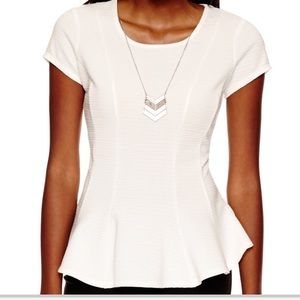 Cute White Peplum Top