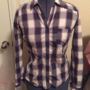 Western plaid button up shirt