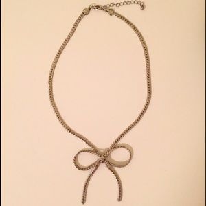 Silver Bow Necklace