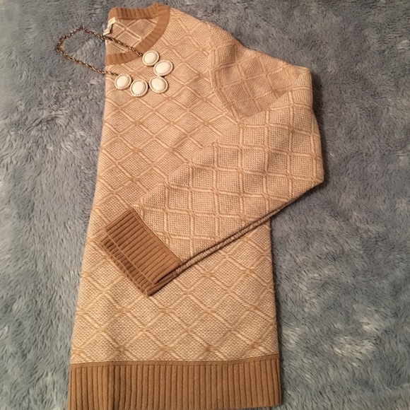 J. Crew cream and beige sweater. Like new!
