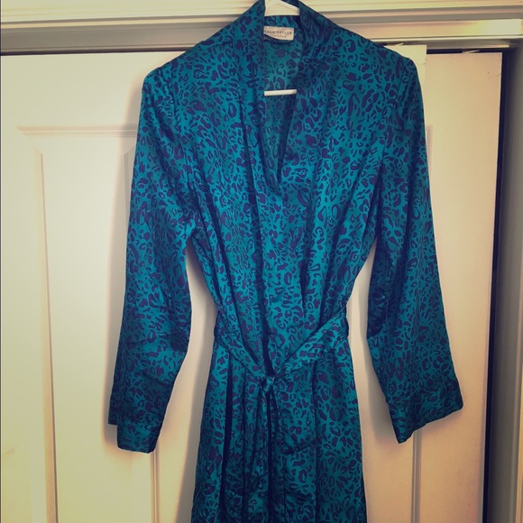 Blue leopard print Kimono