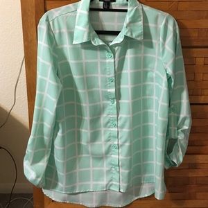 Forever 21 Silk Flannel- Light Green