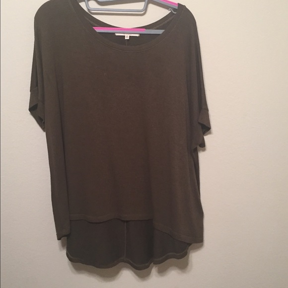 New olive green top, worn once! High-low